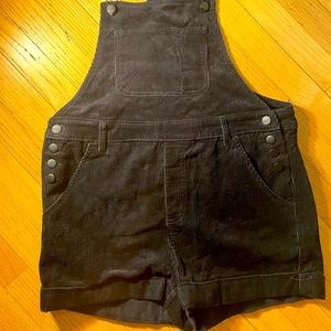 Black corduroy overalls